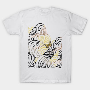 Abstract Black and White Simple Pattern geometry and funky decorative simple modern art T-Shirt